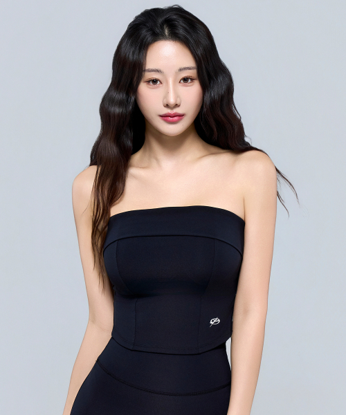 PHYSICAL GARMENTS（フィジカルガーメンツ）の「P5068 シンボルロゴチューブトップ[2COLOR]（チューブトップ・レディース・アッシュグレー/ブラック・SMALL/MEDIUM/LARGE）」の4枚目の写真