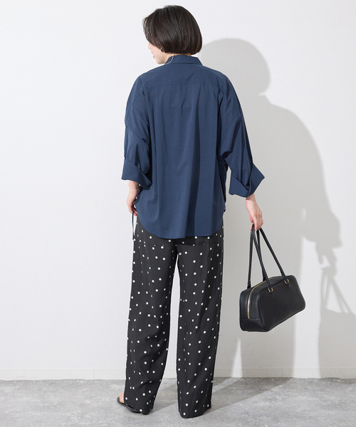 SLOBE IENA(スローブイエナ)の「《シリーズあり/追加2》フィブリルリラックスパンツ(その他パンツ・レディース・ブラック系その他/ブラック/ベージュ・38/40)」の5枚目の写真