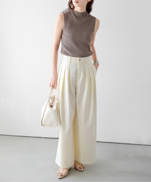 AMELY(エミリー)の「3タックワイドパンツ(その他パンツ・レディース・アイボリー/ブラック/ベージュ/グレー・L/M)」の20枚目の写真