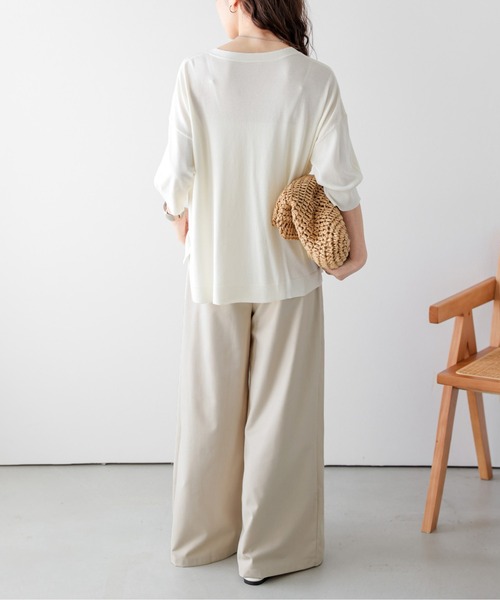 AMELY(エミリー)の「3タックワイドパンツ(その他パンツ・レディース・アイボリー/ブラック/ベージュ/グレー・L/M)」の5枚目の写真