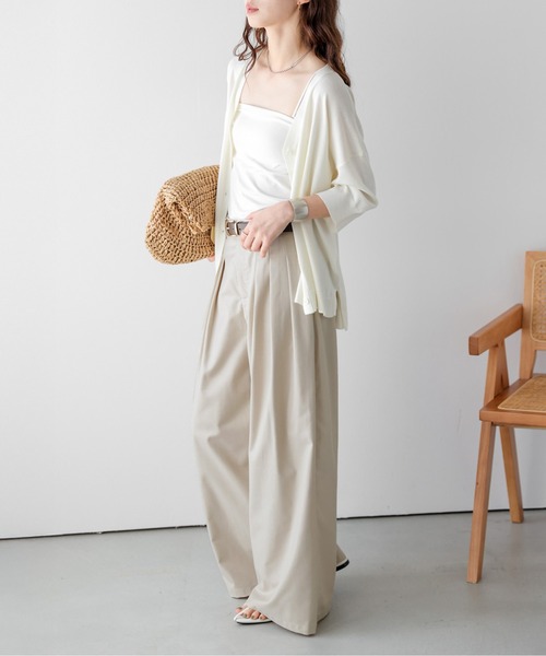 AMELY(エミリー)の「3タックワイドパンツ(その他パンツ・レディース・アイボリー/ブラック/ベージュ/グレー・L/M)」の8枚目の写真