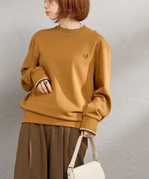 [FRED PERRY/フレッドペリー] ワンポイントロゴ刺繍 クルーネックスウェット M7535