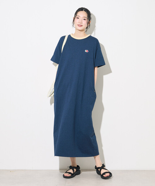 FREAK'S STORE(フリークスストア)の「FRUIT OF THE LOOM × FREAK'S STORE/フルーツオブザルーム 別注 リンガー Tシャツ ワンピース(ワンピース・レディース・ネイビー/ライトグレー/チャコール・フリ-)」の3枚目の写真