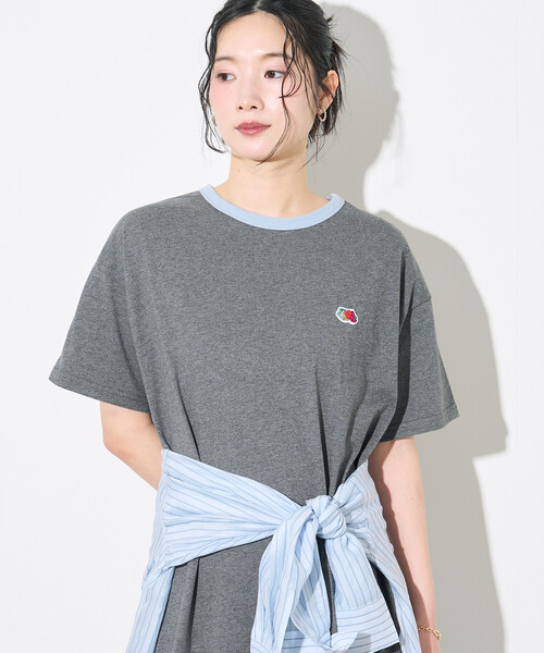 FREAK'S STORE(フリークスストア)の「FRUIT OF THE LOOM × FREAK'S STORE/フルーツオブザルーム 別注 リンガー Tシャツ ワンピース(ワンピース・レディース・ネイビー/ライトグレー/チャコール・フリ-)」の19枚目の写真