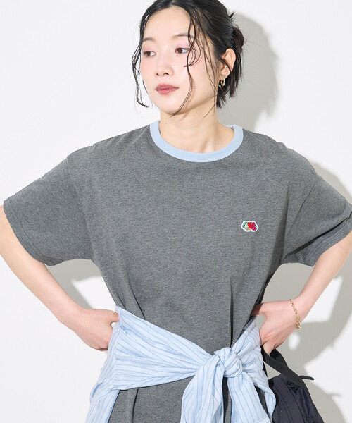 FREAK'S STORE(フリークスストア)の「FRUIT OF THE LOOM × FREAK'S STORE/フルーツオブザルーム 別注 リンガー Tシャツ ワンピース(ワンピース・レディース・ネイビー/ライトグレー/チャコール・フリ-)」の21枚目の写真