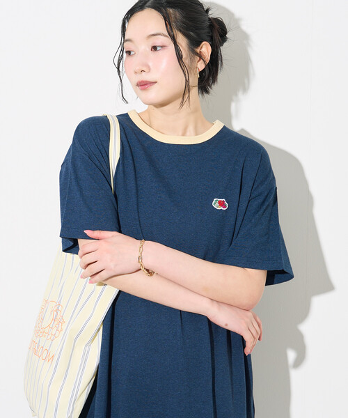 FREAK'S STORE(フリークスストア)の「FRUIT OF THE LOOM × FREAK'S STORE/フルーツオブザルーム 別注 リンガー Tシャツ ワンピース(ワンピース・レディース・ネイビー/ライトグレー/チャコール・フリ-)」の17枚目の写真