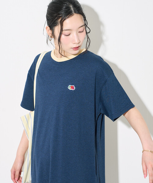 FREAK'S STORE(フリークスストア)の「FRUIT OF THE LOOM × FREAK'S STORE/フルーツオブザルーム 別注 リンガー Tシャツ ワンピース(ワンピース・レディース・ネイビー/ライトグレー/チャコール・フリ-)」の18枚目の写真