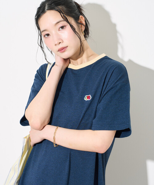 FREAK'S STORE(フリークスストア)の「FRUIT OF THE LOOM × FREAK'S STORE/フルーツオブザルーム 別注 リンガー Tシャツ ワンピース(ワンピース・レディース・ネイビー/ライトグレー/チャコール・フリ-)」の7枚目の写真