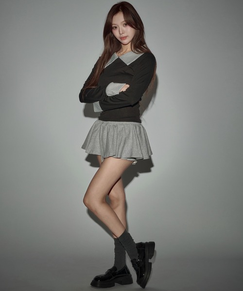 CeLess(セレス)の「Flared Sweat Mini Skirt / フレアスウェットミニスカート(スカート・レディース・ブラック/ホワイト/グレー・S/M)」の9枚目の写真