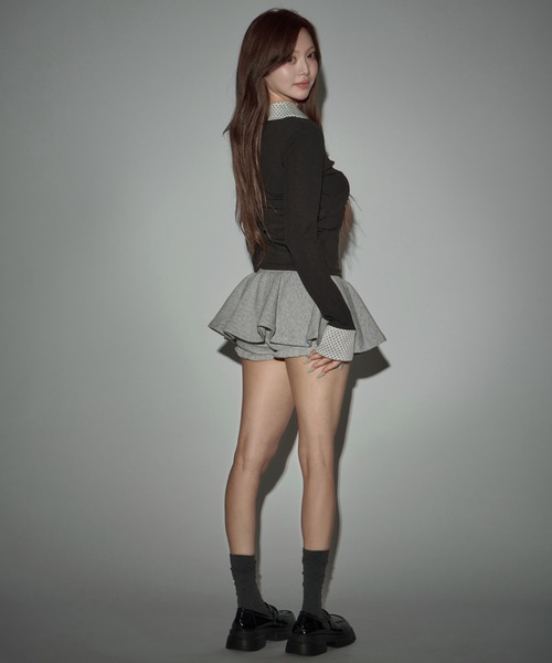 CeLess(セレス)の「Flared Sweat Mini Skirt / フレアスウェットミニスカート(スカート・レディース・ブラック/ホワイト/グレー・S/M)」の10枚目の写真