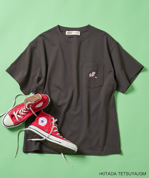 FREAK'S STORE(フリークスストア)の「Pちゃん アルファベットTシャツ(Tシャツ/カットソー・レディース・チャコールグレー/ライトグレー/オフホワイト・フリ-)」の3枚目の写真