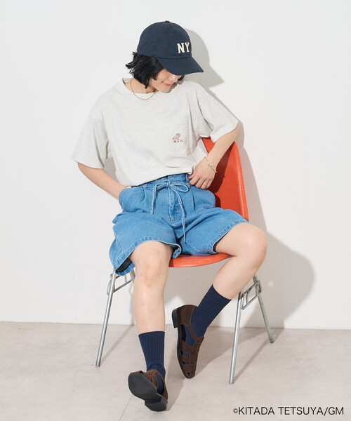 FREAK'S STORE(フリークスストア)の「Pちゃん アルファベットTシャツ(Tシャツ/カットソー・レディース・チャコールグレー/ライトグレー/オフホワイト・フリ-)」の9枚目の写真