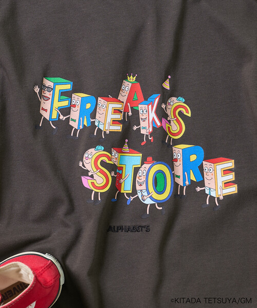 FREAK'S STORE(フリークスストア)の「Pちゃん アルファベットTシャツ(Tシャツ/カットソー・レディース・チャコールグレー/ライトグレー/オフホワイト・フリ-)」の13枚目の写真