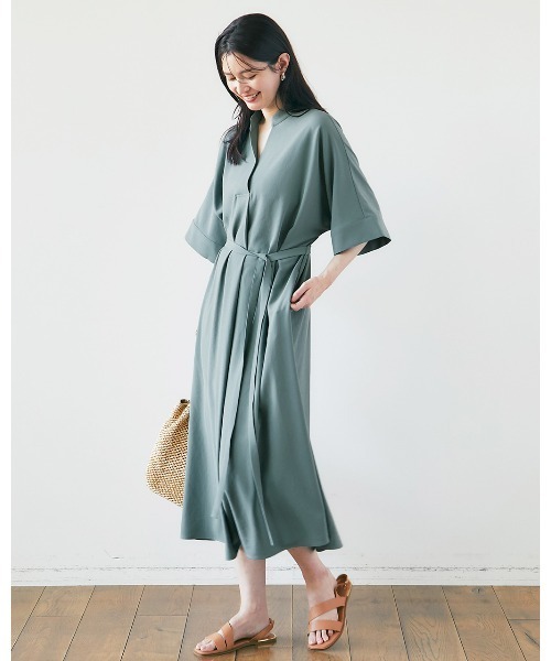 DoCLASSE( ドゥクラッセ)の「【ドライクロススキッパーマキシOP短】(ワンピース・レディース・ダークネイビー/テラコッタ/グレー/ブルーグレー/チャコール・11/13/15 /7/9)」の13枚目の写真