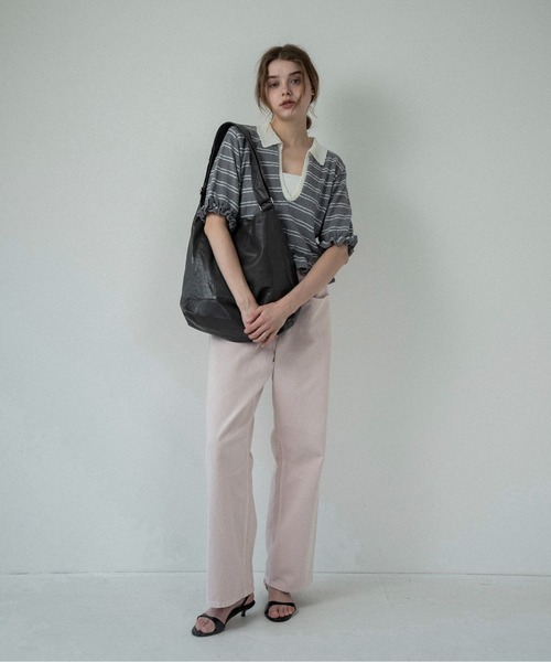 lawgy（ラウジー）の「slouchy shoulder tote bag / スラウチーショルダートートバッグ（ショルダーバッグ・レディース・ブラウン/グレー/アイボリー・FREE）」の8枚目の写真