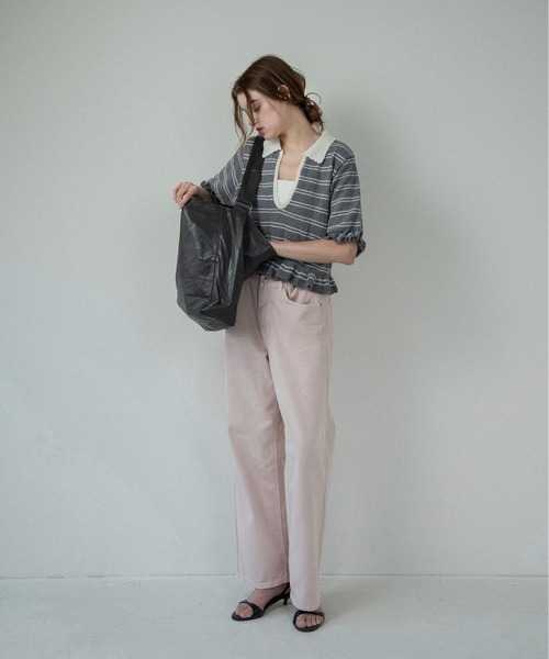 lawgy（ラウジー）の「slouchy shoulder tote bag / スラウチーショルダートートバッグ（ショルダーバッグ・レディース・ブラウン/グレー/アイボリー・FREE）」の9枚目の写真