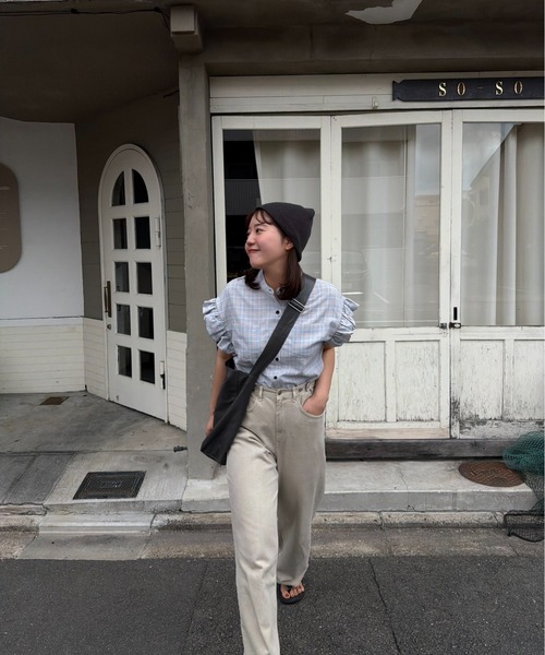 lawgy（ラウジー）の「slouchy shoulder tote bag / スラウチーショルダートートバッグ（ショルダーバッグ・レディース・ブラウン/グレー/アイボリー・FREE）」の15枚目の写真