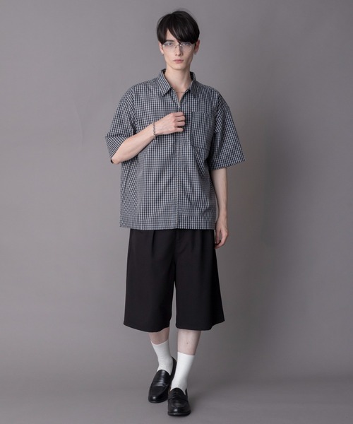 BROWNY(ブラウニー)の「BROWNY/【26年春夏新作】ミニオンブレZIPシャツ(シャツ/ブラウス・メンズ・ブルー系その他2/ブラック系その他2・LARGE/MEDIUM)」の4枚目の写真