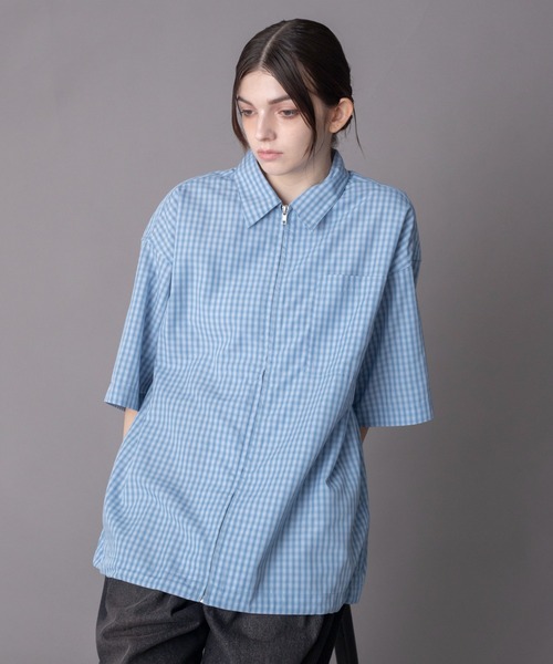 BROWNY(ブラウニー)の「BROWNY/【26年春夏新作】ミニオンブレZIPシャツ(シャツ/ブラウス・メンズ・ブルー系その他2/ブラック系その他2・LARGE/MEDIUM)」の18枚目の写真