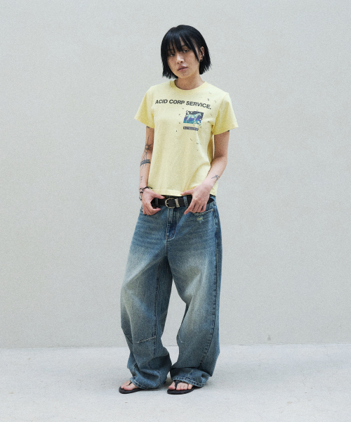 SLOWACID（スローアシッド）の「ユーズドティンウォッシュデニムパンツ[ブルー]（デニムパンツ・レディース・その他・SMALL/MEDIUM/LARGE）」の5枚目の写真