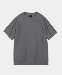 ライオシェルワッフルスリーブ半袖Tシャツチャコール