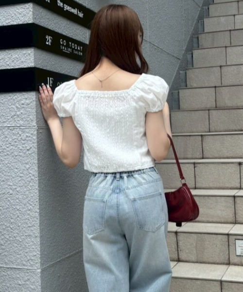 continuer de NICE CLAUP(コンティニューデナイスクラップ)の「Wドロストくしゅくしゅブラウス(シャツ/ブラウス・レディース・オフホワイト/ベージュ/ブラック/ネイビー・FREE)」の8枚目の写真