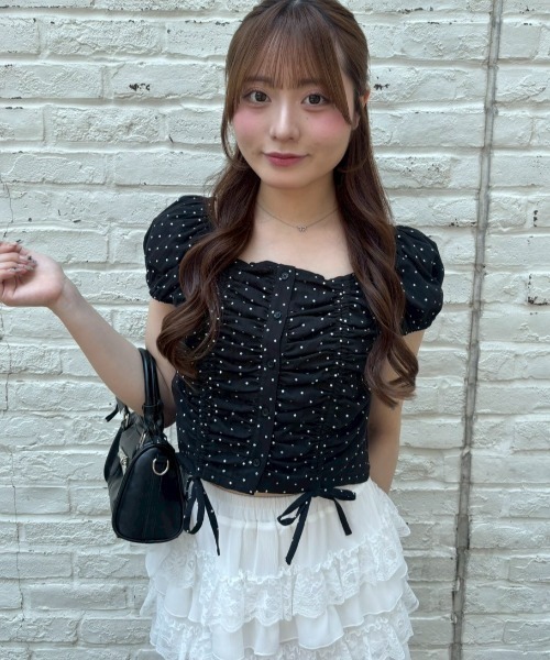 continuer de NICE CLAUP(コンティニューデナイスクラップ)の「Wドロストくしゅくしゅブラウス(シャツ/ブラウス・レディース・オフホワイト/ベージュ/ブラック/ネイビー・FREE)」の12枚目の写真