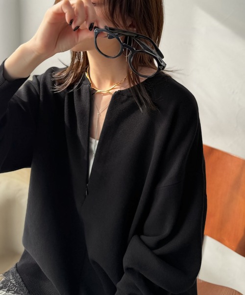 Classical Evon(クラシカルエヴォン)の「大人はレースをこう着る!裾レースドッキングミラノリブトップス(長袖)(Tシャツ/カットソー・レディース・ブラック×ブラック/チャコール/モカ/ブラック×ホワイト・LARGE/MEDIUM/SMALL/X-LARGE)」の19枚目の写真