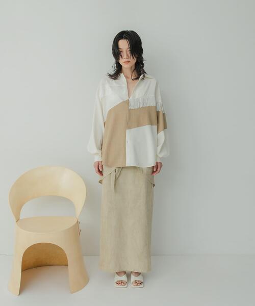 KBF（ケイビーエフ）の「Siltrata　Fringe pattern shirts（シャツ/ブラウス・レディース・ブラウン系その他/グリーン系その他/ホワイト系その他・FREE）」の7枚目の写真