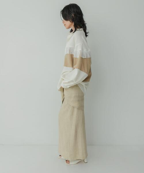 KBF（ケイビーエフ）の「Siltrata　Fringe pattern shirts（シャツ/ブラウス・レディース・ブラウン系その他/グリーン系その他/ホワイト系その他・FREE）」の8枚目の写真