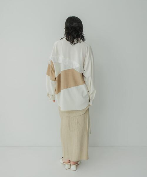 KBF（ケイビーエフ）の「Siltrata　Fringe pattern shirts（シャツ/ブラウス・レディース・ブラウン系その他/グリーン系その他/ホワイト系その他・FREE）」の9枚目の写真
