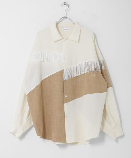 KBF（ケイビーエフ）の「Siltrata　Fringe pattern shirts（シャツ/ブラウス・レディース・ブラウン系その他/グリーン系その他/ホワイト系その他・FREE）」の10枚目の写真