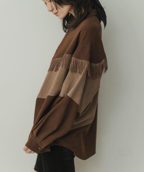 KBF（ケイビーエフ）の「Siltrata　Fringe pattern shirts（シャツ/ブラウス・レディース・ブラウン系その他/グリーン系その他/ホワイト系その他・FREE）」の12枚目の写真