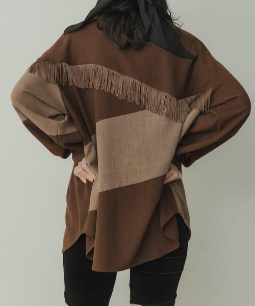 KBF（ケイビーエフ）の「Siltrata　Fringe pattern shirts（シャツ/ブラウス・レディース・ブラウン系その他/グリーン系その他/ホワイト系その他・FREE）」の13枚目の写真