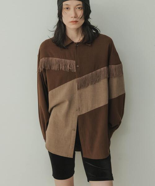 KBF（ケイビーエフ）の「Siltrata　Fringe pattern shirts（シャツ/ブラウス・レディース・ブラウン系その他/グリーン系その他/ホワイト系その他・FREE）」の14枚目の写真