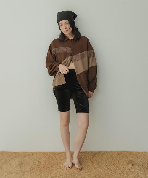 KBF（ケイビーエフ）の「Siltrata　Fringe pattern shirts（シャツ/ブラウス・レディース・ブラウン系その他/グリーン系その他/ホワイト系その他・FREE）」の15枚目の写真