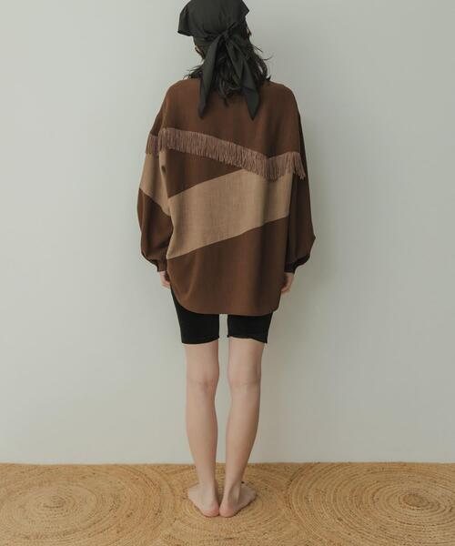 KBF（ケイビーエフ）の「Siltrata　Fringe pattern shirts（シャツ/ブラウス・レディース・ブラウン系その他/グリーン系その他/ホワイト系その他・FREE）」の16枚目の写真