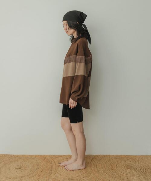 KBF（ケイビーエフ）の「Siltrata　Fringe pattern shirts（シャツ/ブラウス・レディース・ブラウン系その他/グリーン系その他/ホワイト系その他・FREE）」の17枚目の写真