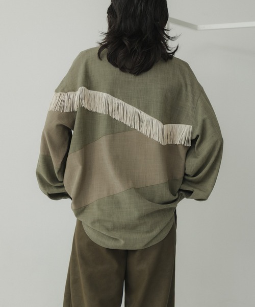 KBF(ケイビーエフ)の「Siltrata Fringe pattern shirts(シャツ/ブラウス・レディース・ブラウン系その他/グリーン系その他/ホワイト系その他・FREE)」の18枚目の写真