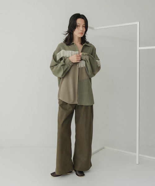 KBF(ケイビーエフ)の「Siltrata Fringe pattern shirts(シャツ/ブラウス・レディース・ブラウン系その他/グリーン系その他/ホワイト系その他・FREE)」の19枚目の写真