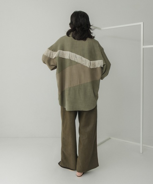 KBF(ケイビーエフ)の「Siltrata Fringe pattern shirts(シャツ/ブラウス・レディース・ブラウン系その他/グリーン系その他/ホワイト系その他・FREE)」の21枚目の写真