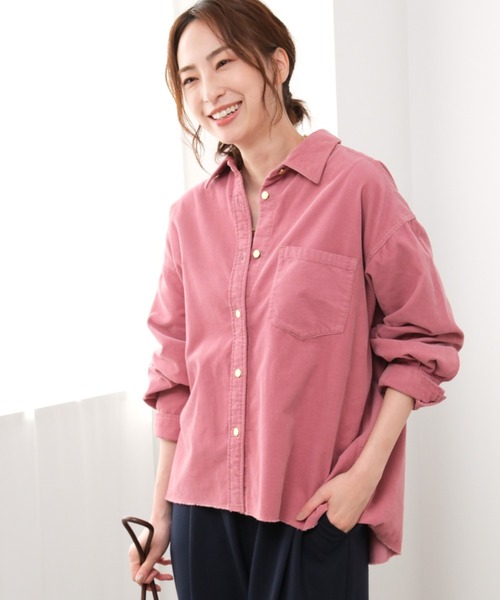 Elura(エルーラ)の「コーデュロイシャツ/1049457(シャツ/ブラウス・レディース・チャコールグレー/ピンク/オフホワイト・FREE)」の3枚目の写真