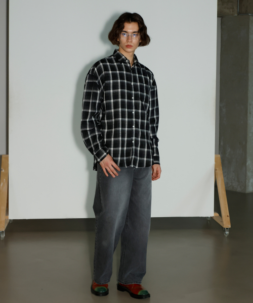 SIGNATURE（シグネチャ）の「ネイチャルグリッドチェックシャツ[ブラック]（シャツ/ブラウス・レディース・その他・LARGE/MEDIUM）」の2枚目の写真