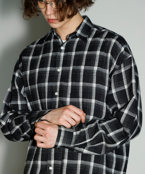 SIGNATURE（シグネチャ）の「ネイチャルグリッドチェックシャツ[ブラック]（シャツ/ブラウス・レディース・その他・LARGE/MEDIUM）」の6枚目の写真
