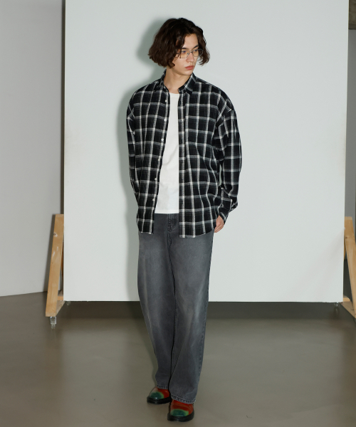 SIGNATURE（シグネチャ）の「ネイチャルグリッドチェックシャツ[ブラック]（シャツ/ブラウス・レディース・その他・LARGE/MEDIUM）」の7枚目の写真