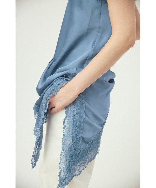 ＆enece（アンドエネス）の「アシンメトリー レース　キャミソールドレス（ワンピース・レディース・ホワイト/ブルー/カーキ・FREE）」の19枚目の写真
