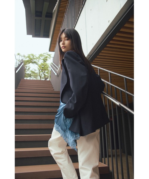 ＆enece（アンドエネス）の「アシンメトリー レース　キャミソールドレス（ワンピース・レディース・ホワイト/ブルー/カーキ・FREE）」の21枚目の写真