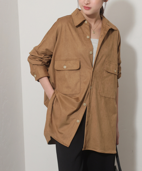 JOURNAL STANDARD relume(ジャーナルスタンダード レリューム)の「【LANCER/ランサー】フェイクスエードビッグシャツ(シャツ/ブラウス・レディース・ベージュ/ブラウン・MEDIUM)」の13枚目の写真