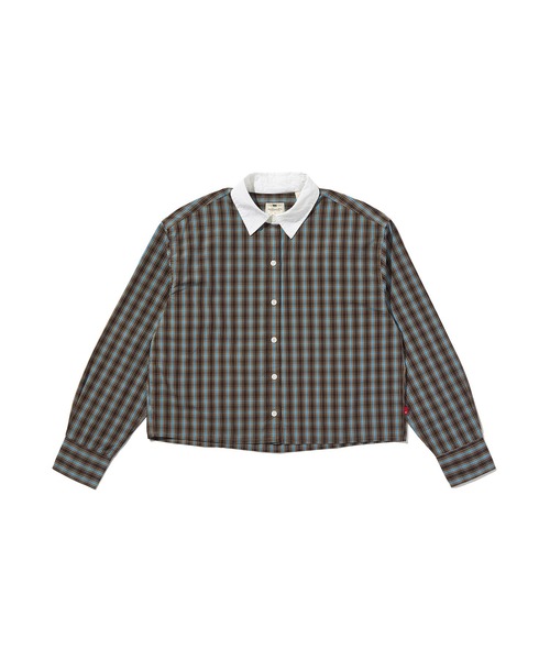 Levi's(リーバイス)の「Levi's/リーバイス ハーリー ロングスリーブ クロップド コントラストカラーシャツ(シャツ/ブラウス・レディース・ブラウン・XS/S/M)」の4枚目の写真