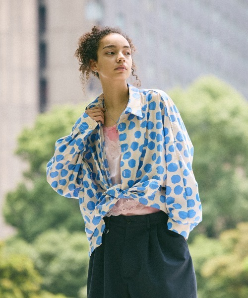 rehacer(レアセル)の「rehacer : Hand Paint Dot Dolman Shirt / ハンドペイント ドット ドルマンシャツ(シャツ/ブラウス・メンズ・ブラック/ブルー・LARGE/MEDIUM/SMALL)」の12枚目の写真